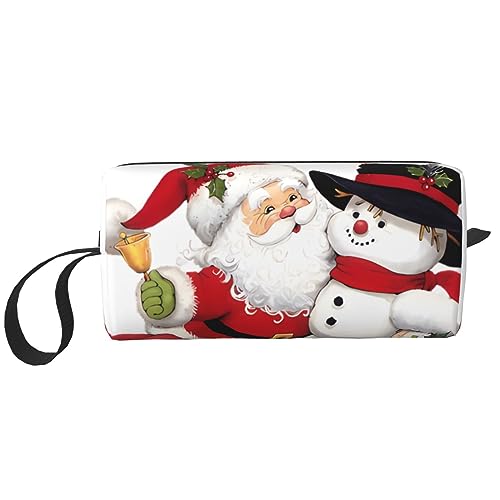 Kosmetiktasche mit Weihnachtsmann-Aufdruck, tragbar, wasserdicht, Aufbewahrungstasche, Reise-Kulturbeutel, Organizer-Tasche für Damen, weiß, Einheitsgröße von WiNwon