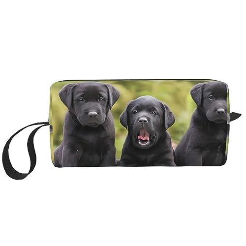 Labrador Retriever Hund Make-up Tasche Tragbare Kosmetiktasche Reißverschluss Kleine Tasche Handtasche Reise Toilettenartikel Organizer Aufbewahrungstasche für Frauen, weiß, Einheitsgröße von WiNwon