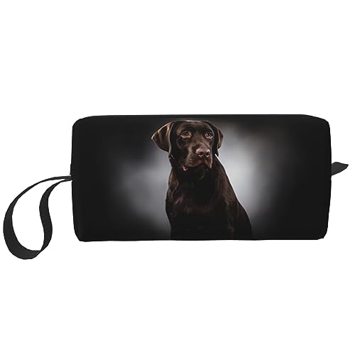 Labrador Retriever Make-up-Tasche, tragbare Kosmetiktasche, Reißverschluss, kleine Tasche, Handtasche, Reise-Kulturbeutel, Organizer, Aufbewahrungstasche für Frauen, weiß, Einheitsgröße von WiNwon