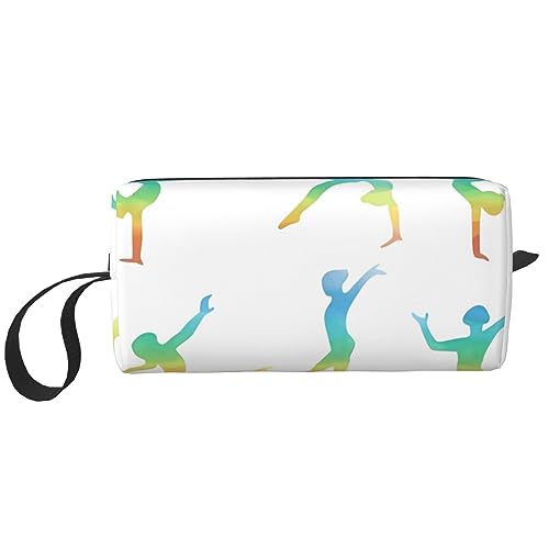 Make-up-Tasche für Gymnastik, Spiel, tragbare Kosmetiktasche, Reißverschluss, kleine Tasche, Handtasche, Reise-Kulturbeutel, Organizer, Aufbewahrungstasche für Frauen, weiß, Einheitsgröße von WiNwon