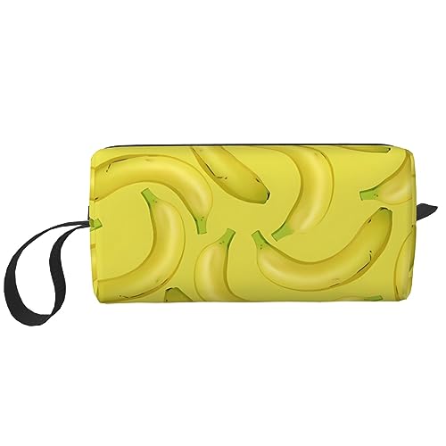 Make-up-Tasche mit Bananenmuster, tragbare Kosmetiktasche, Reißverschluss, kleine Tasche, Handtasche, Reise-Kulturbeutel, Organizer, Aufbewahrungstasche für Frauen, weiß, Einheitsgröße von WiNwon