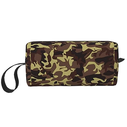 Make-up-Tasche mit Camouflage-Muster, tragbare Kosmetiktasche, Reißverschluss, kleine Tasche, Handtasche, Reise-Kulturbeutel, Organizer, Aufbewahrungstasche für Frauen, weiß, Einheitsgröße von WiNwon