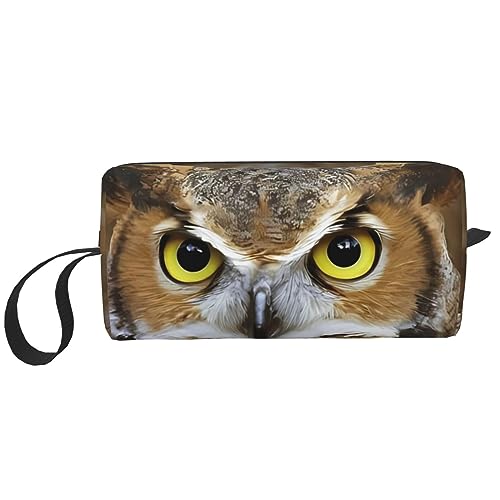 Make-up-Tasche mit Eulen-Motiv, tragbar, mit Reißverschluss, kleine Tasche, Handtasche, Reise-Kulturbeutel, Organizer, Aufbewahrungstasche für Damen, weiß, Einheitsgröße von WiNwon