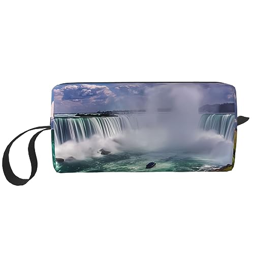 Niagara Falls Make-up-Tasche, tragbare Kosmetiktasche, Reißverschluss, kleine Tasche, Handtasche, Reise-Kulturbeutel, Organizer, Aufbewahrungstasche für Frauen, weiß, Einheitsgröße von WiNwon