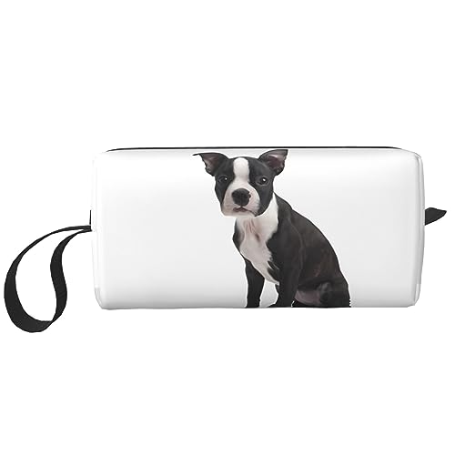 Niedliche Hunde-Make-up-Tasche, tragbare Kosmetiktasche, Reißverschluss, kleine Tasche, Handtasche, Reise-Kulturbeutel, Organizer, Aufbewahrungstasche für Frauen, weiß, Einheitsgröße von WiNwon