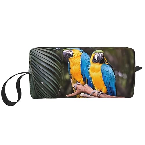 Papageien Make-up-Tasche, tragbare Kosmetiktasche, Reißverschluss, kleine Tasche, Handtasche, Reise-Kulturbeutel, Organizer, Aufbewahrungstasche für Frauen, weiß, Einheitsgröße von WiNwon