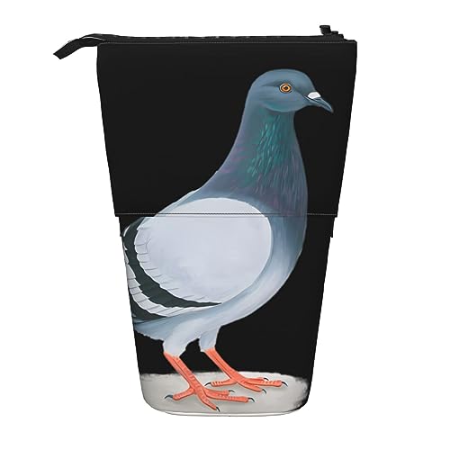 Pigeon Print Stand Up Pencil Holder Pencil Case Teleskop Portable Multifunktions Stifthalter für Büro, Schwarz , Einheitsgröße von WiNwon