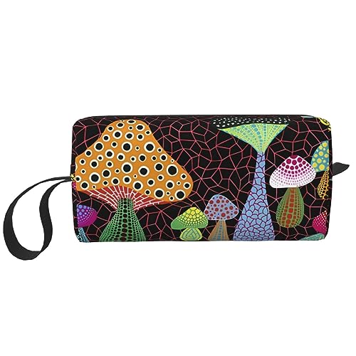 Pilz-Make-up-Tasche, tragbare Kosmetiktasche, Reißverschluss, kleine Tasche, Handtasche, Reise-Kulturbeutel, Organizer, Aufbewahrungstasche für Frauen, weiß, Einheitsgröße von WiNwon