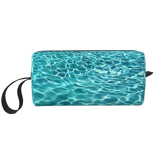 Schwimmbad Wasser Make-up Tasche Tragbare Kosmetiktasche Reißverschluss Kleine Tasche Handtasche Reise Toilettenartikel Organizer Aufbewahrungstasche für Frauen, weiß, Einheitsgröße von WiNwon