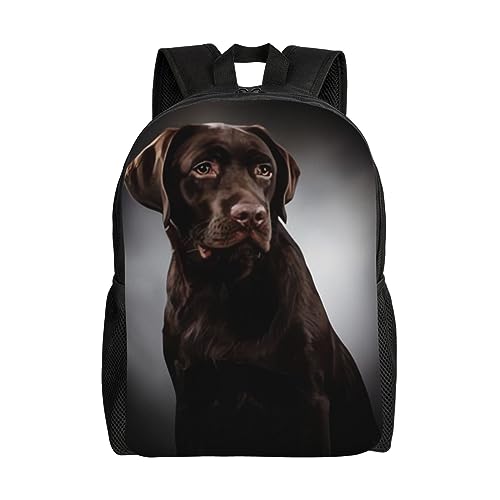 WiNwon Labrador Retriever Rucksack Damen Großer Reiserucksack Herren Wanderrucksack Casual Daypack Leichte Laptoptasche, Schwarz , One size von WiNwon