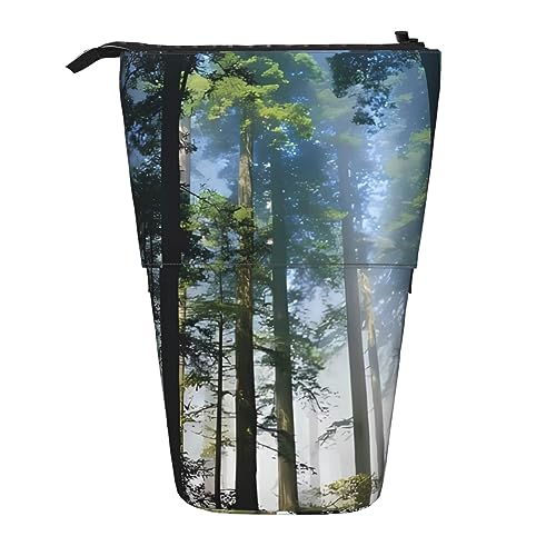 WiNwon National Parks Sunshine Trees Print Stand Up Pencil Holder Pencil Case Teleskop Portable Multifunktions Stifthalter für Büro, Schwarz , Einheitsgröße von WiNwon