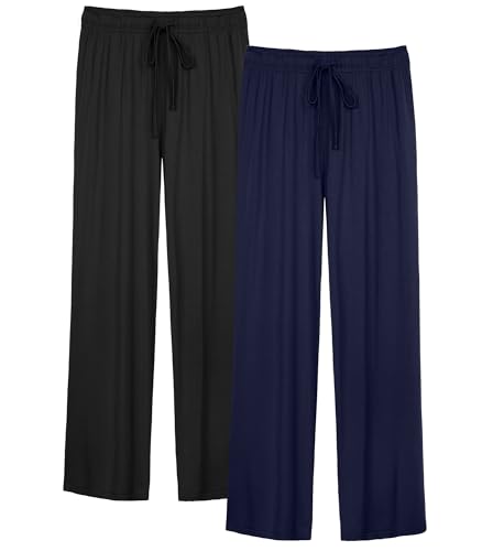 WiWi Bequeme Herren-Pyjamahose, 2er-Pack, Pyjamahose, Loungehose, S-XXL, Schwarz / Marineblau, XX-Large von WiWi