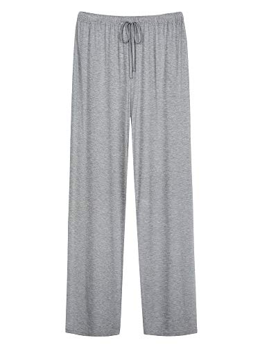 WiWi Herren Schlafanzug aus Bambus, hohe Schlafanzug Hose, leichte Nachtwäsche, weiche Loungewear, Übergröße, Loungehose, S-4 X - Grau - 4X Mehr von WiWi