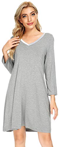 WiWi Langarm-Nachthemd für Damen, Schlafshirt, S-4XL - - Medium 8/10 US von WiWi