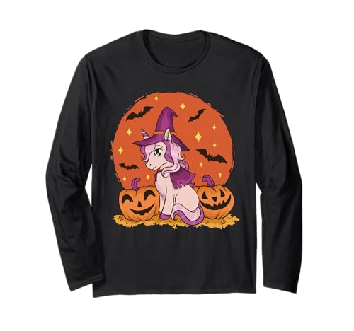 Niedliche Kinder Hexe Einhorn Mädchen Halloween Langarmshirt von Wiccan Clothing & Halloween Apparel