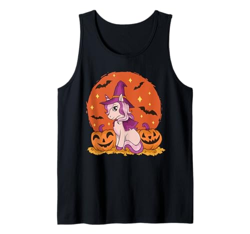 Niedliche Kinder Hexe Einhorn Mädchen Halloween Tank Top von Wiccan Clothing & Halloween Apparel