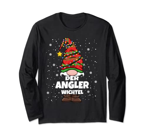 Angler Weihnachts-Wichtel Angeln Design Damen Herren Langarmshirt von Wichtel Weihnachten im Gnom Outfit für Familie