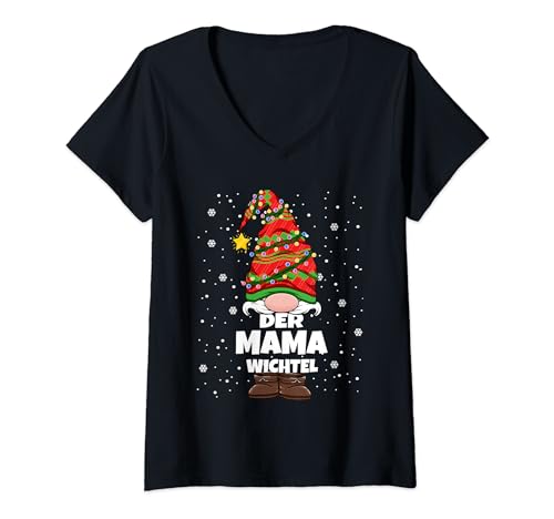 Mama Wichtel Weihnachten Wichtel Mama Damen T-Shirt mit V-Ausschnitt Mama Wichtel Weihnachten Wichtel Mama Damen T-Shirt mit V-Ausschnitt von Wichtel Weihnachten im Gnom Outfit für Familie
