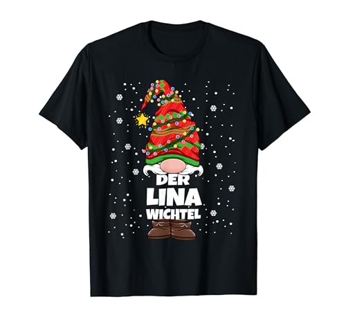 Lina Wichtel Weihnachten Vorname Lina Damen Wichtel T-Shirt von Wichtel Weihnachten im Gnom Outfit für Familie