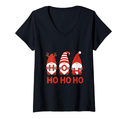 Damen Ho Ho Ho – Weihnachtswichtel mit Herz und Humor T-Shirt mit V-Ausschnitt Damen Ho Ho Ho – Weihnachtswichtel mit Herz und Humor T-Shirt mit V-Ausschnitt von Wichtel Werkstatt Weihnachten