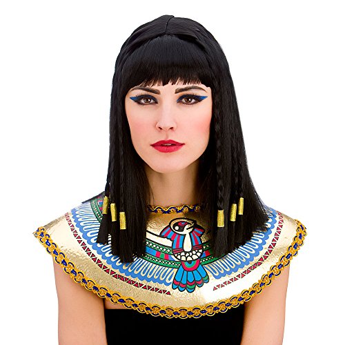 wicked Damenperücke, Cleopatra Perücke mit Fransen und Goldflechten, ägyptische Kostüme Wicked wicked Damenperücke, Cleopatra Perücke mit Fransen und Goldflechten, ägyptische Kostüme Wicked von Wicked Costumes