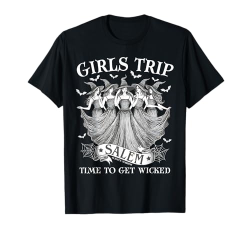 Halloween Salem 1692 Girls Trip Salem Time to Get Wicked T-Shirt von Wicked Cute Witch Girls Trip Salem By Gnineza