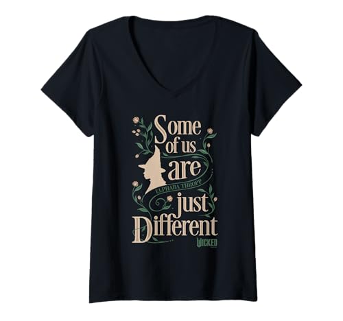 Damen Wicked Some Of Us Are Just Different Elphaba Thropp T-Shirt mit V-Ausschnitt von Wicked