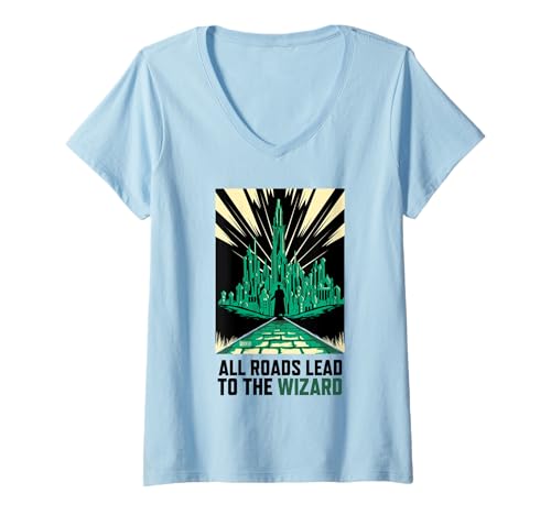 Damen Wicked: For Good All Roads Lead to the Wizard T-Shirt mit V-Ausschnitt Damen Wicked: For Good All Roads Lead to the Wizard T-Shirt mit V-Ausschnitt von Wicked