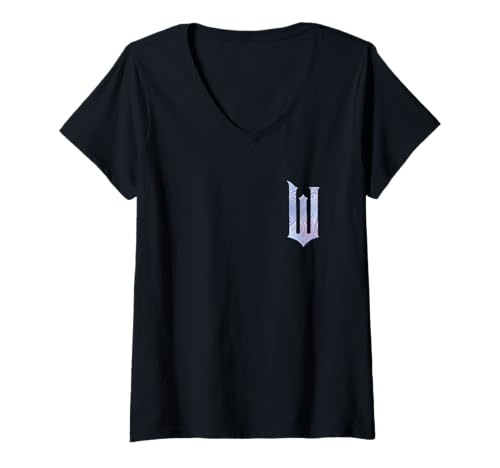 Damen Wicked: For Good Bubble Shimmer Logo Front And Back T-Shirt mit V-Ausschnitt von Wicked