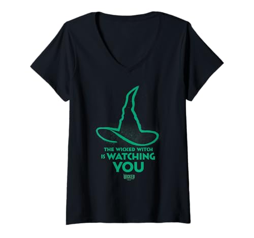 Damen Wicked: For Good Elphaba Watchful Hat T-Shirt mit V-Ausschnitt von Wicked