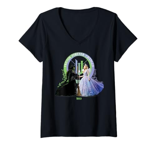 Damen Wicked: For Good Glinda and Elphaba Friends Forever Changed T-Shirt mit V-Ausschnitt von Wicked