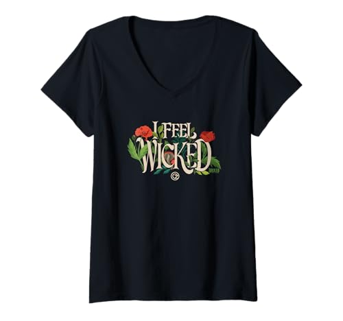 Damen Wicked: For Good I Feel Wicked T-Shirt mit V-Ausschnitt Damen Wicked: For Good I Feel Wicked T-Shirt mit V-Ausschnitt von Wicked