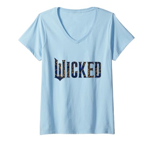 Damen Wicked: For Good Ozian Pattern Logo T-Shirt mit V-Ausschnitt von Wicked
