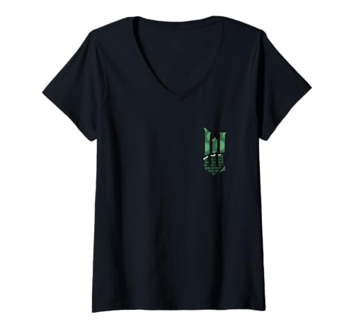 Damen Wicked: For Good Torn Green Logo Front And Back T-Shirt mit V-Ausschnitt von Wicked
