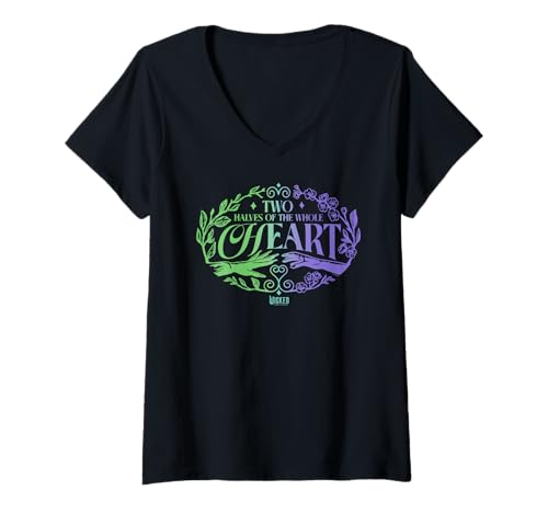 Damen Wicked: For Good Two Halves of the Whole Heart T-Shirt mit V-Ausschnitt von Wicked