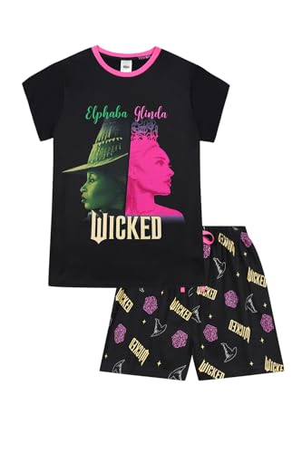 WICKED Kurzer Damen-Pyjama-Set aus Baumwolle, Schwarz , 20-22 von Wicked