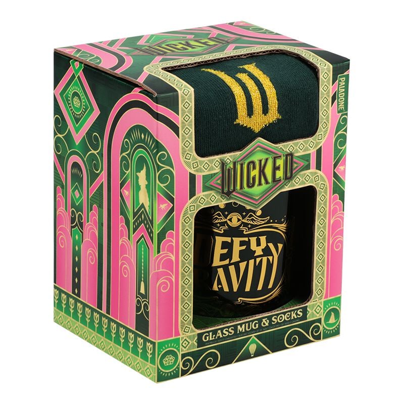 Wicked Geschenkbox - Glasbecher plus Socken - Elphaba - Defy Gravity Becher-Set multicolor von Wicked
