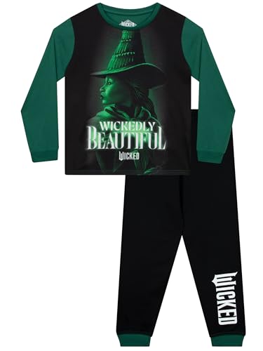 Wicked Movie Schlafanzüge Für Mädchen | Kinder Schlafanzug Mädchen | Kinder Pyjama | Schwarz 122 von Wicked