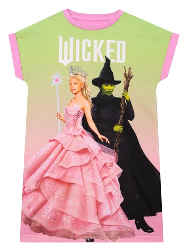 Wicked Nachthemd Mädchen | Elphaba Und Glinda Nachtkleid Kinder | Pyjama Mädchen | Rosa 134 von Wicked