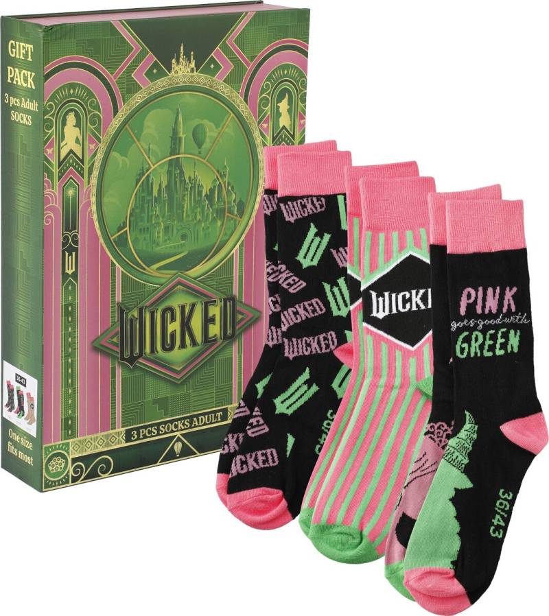 Wicked Socken - Wicked Logo - one size - Größe one size - multicolor  - Lizenzierter Fanartikel von Wicked