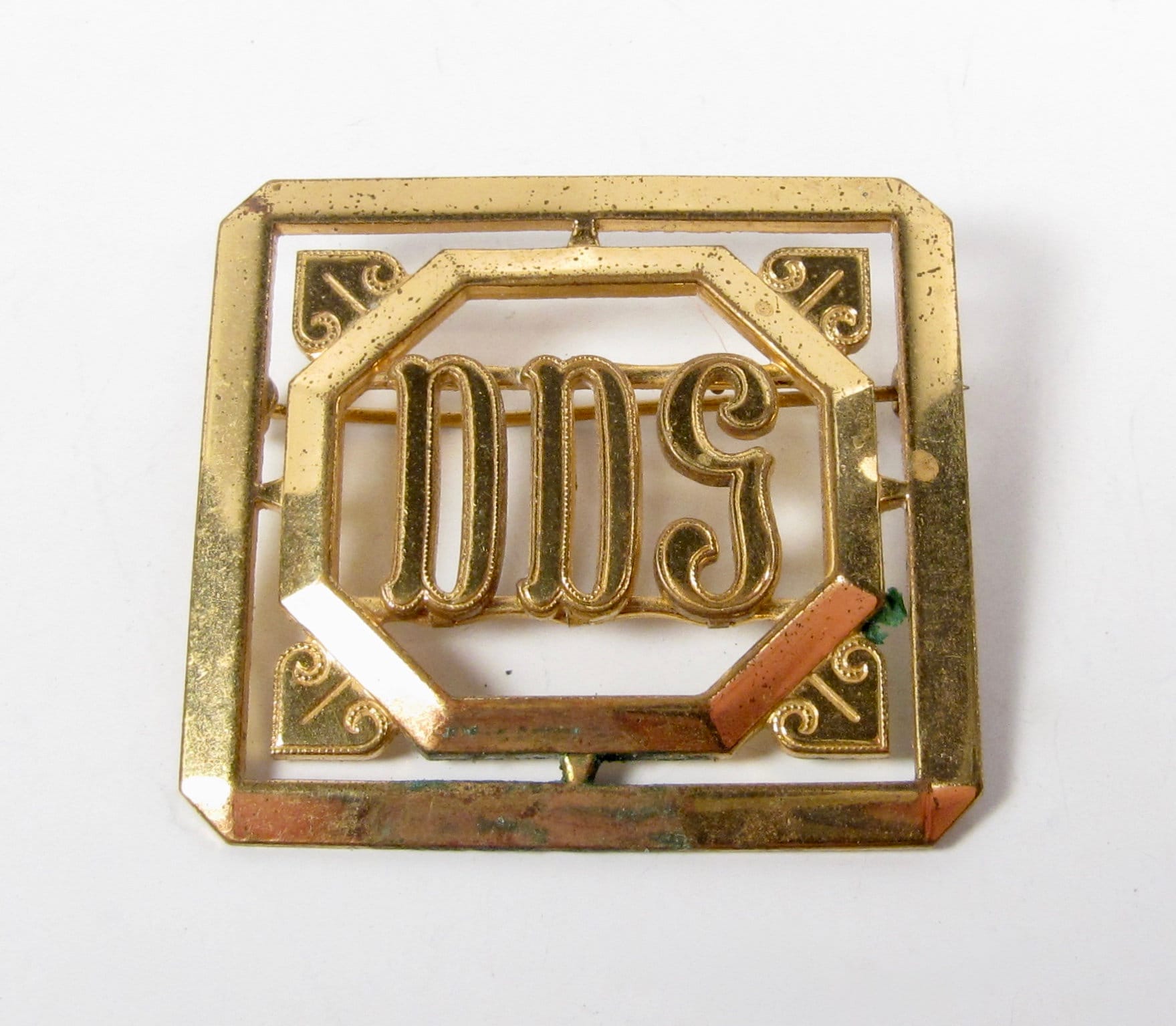Ddg Vintage 1930 Monocraft Gold Ton Monogramm Erste Brosche Pin Art Deco Vtg von WickedCrafts