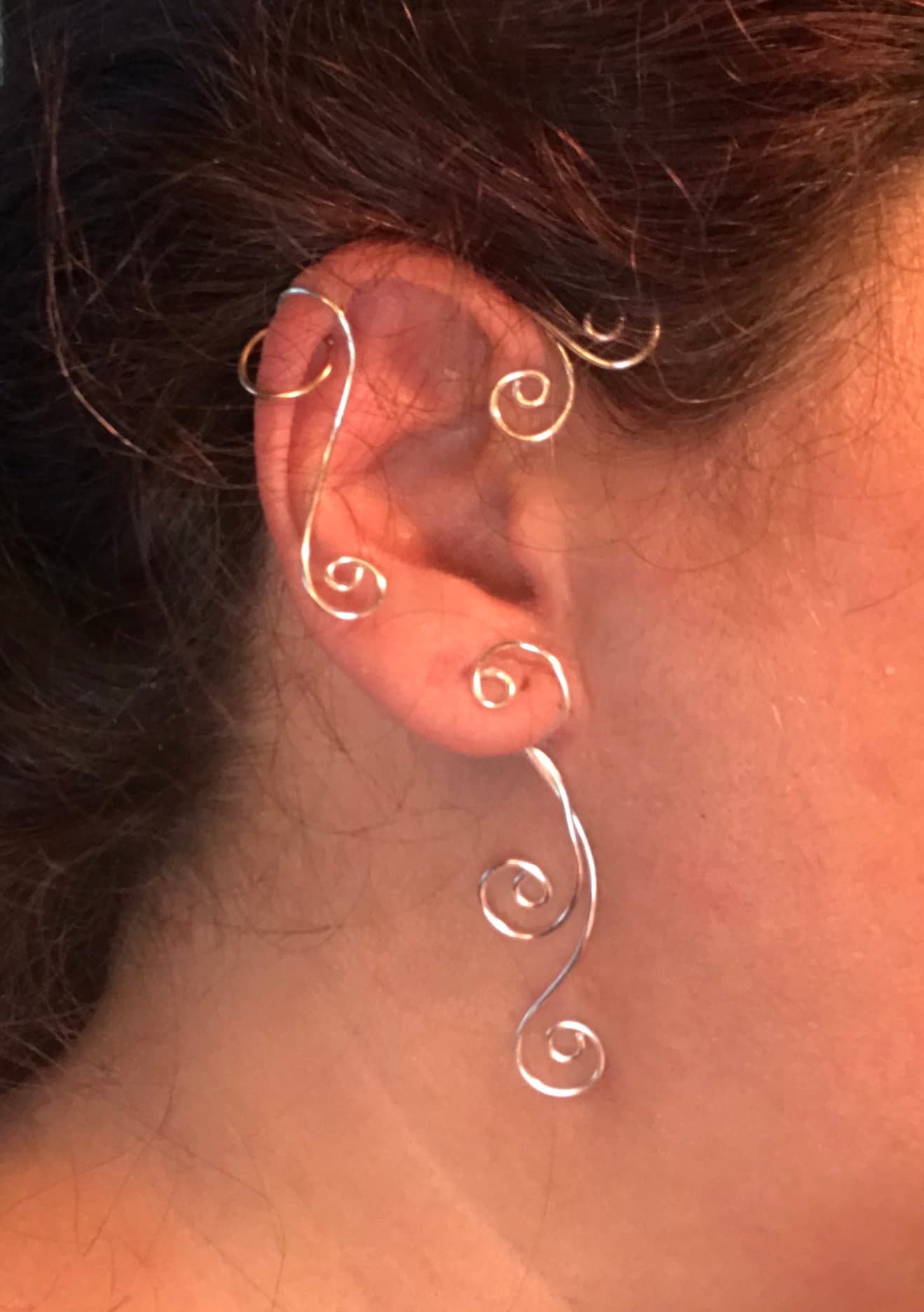 Ear Cuff, Waves Of Swirl, Vine Jewelry, Ohrschmuck, Ohr Kletterer, Wrap, Jacket, Versilbert, Sterling Silber von WickedlyWired