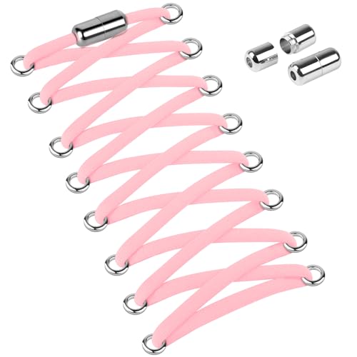 Widamin 2 Paar Elastische Schnürsenkel für Erwachsene und Kinder, Schnürsenkel Ohne Binden mit Metallkapseln, Rosa von Widamin