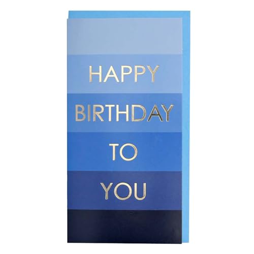 Widdle Gifts Happy Birthday Geldb rse mit Goldfolie Schriftzug und Umschlag Blau für Jungen, blau, 17 cm, Zeitgenössisch von Widdle Gifts