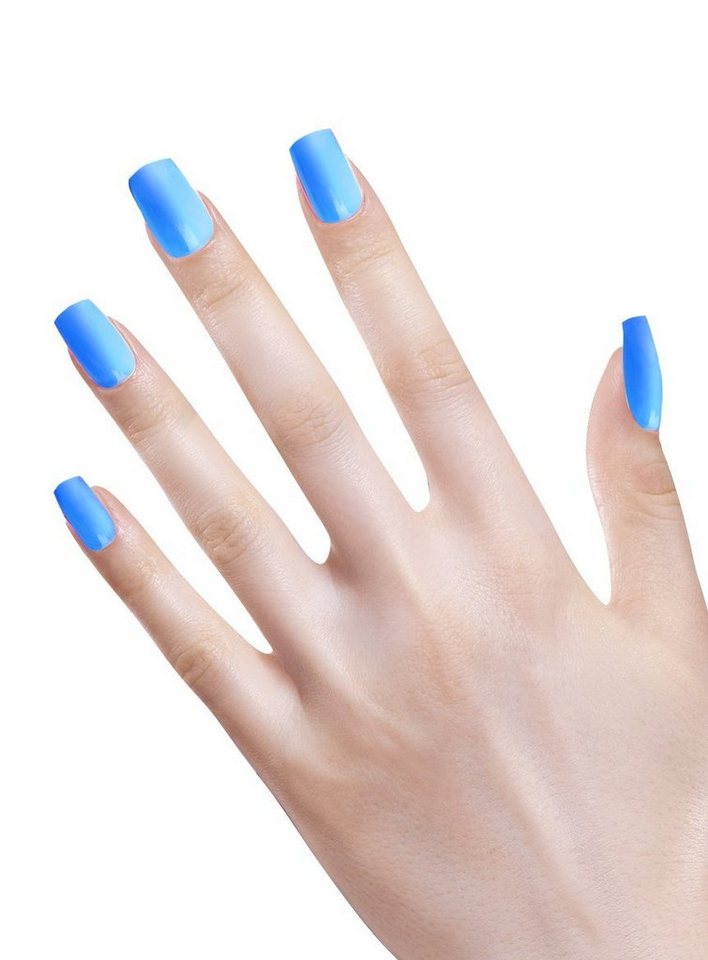 Widdmann Kunstfingernägel Ombre Fingernägel neonblau, Ein Satz künstliche Fingernägel zum Aufkleben von Widdmann