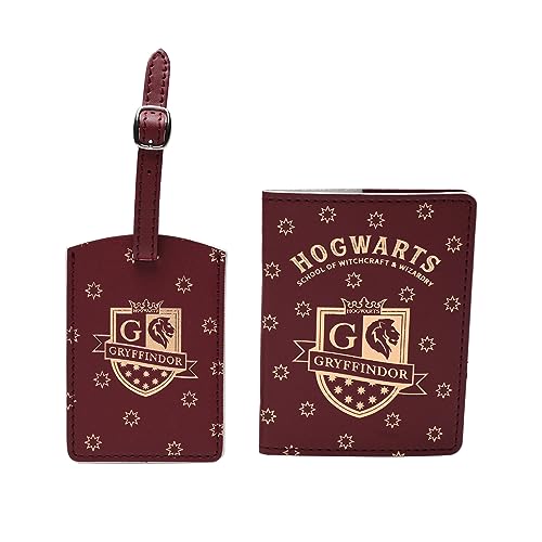 Warner Bros Harry Potter Alumni Passport Holder & Luggage Tag - Gryffindor Sammlerfigur Erwachsene & Kinder, burgunderfarben von Widdop and Co