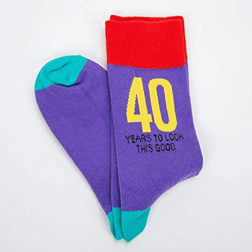 Widdop Men's Socks | Fun 40th Birthday Gift | 40th Birthday Socks for Men | Size 7-11 von Widdop and Co