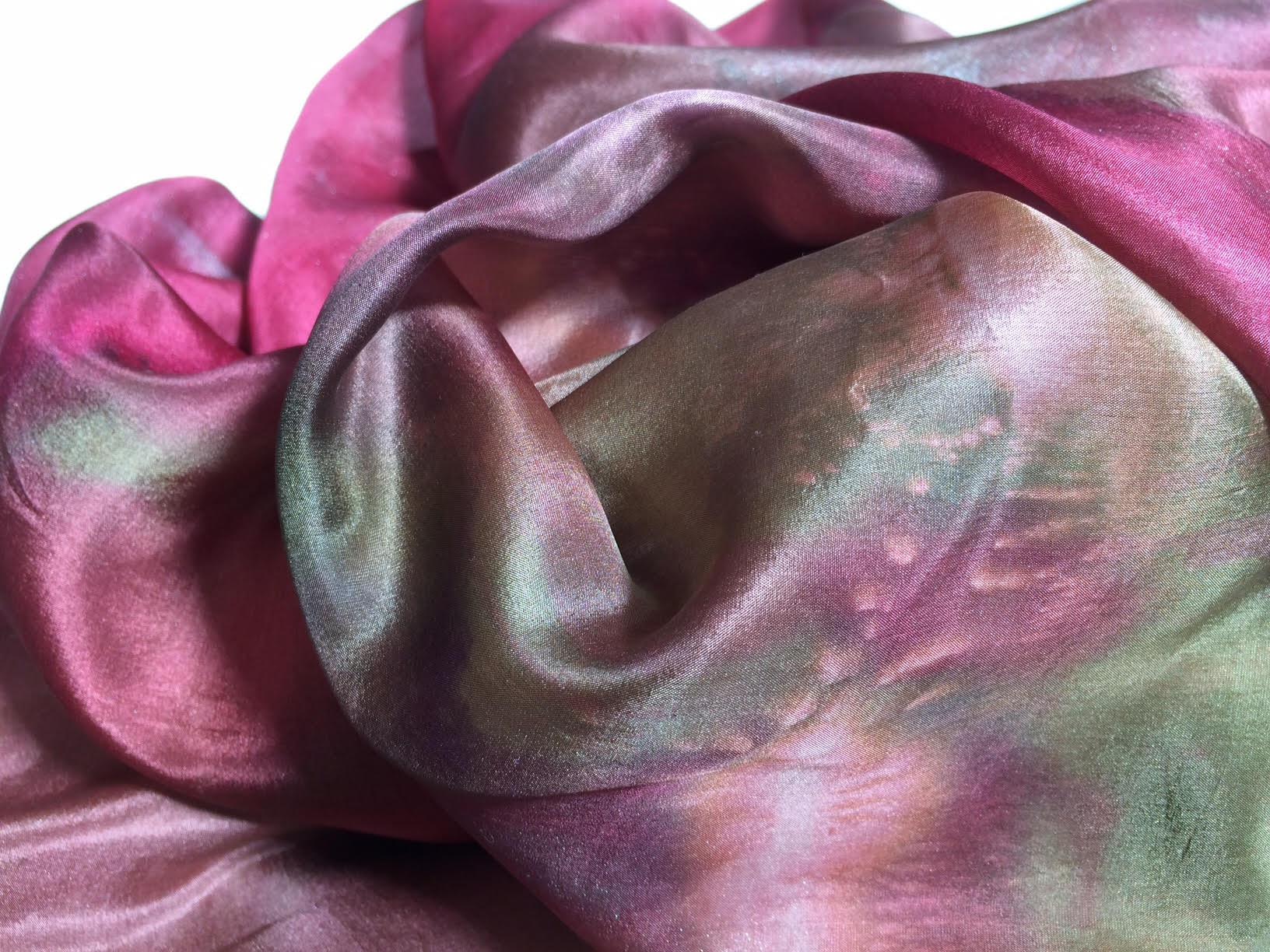 Fuchsia Extra Großes Seidentuch, Handbemaltes Tuch/Tuch von WideBrimLady