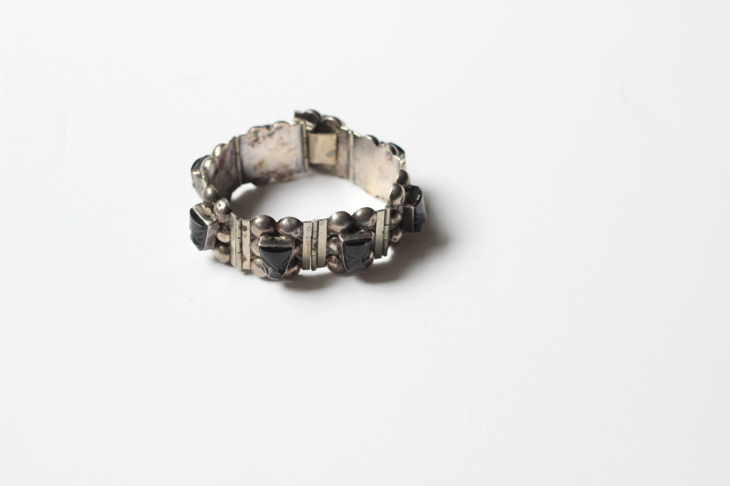 Vintage Silber Und Onyx Armband Vintage Silber Und Onyx Armband von WideHollowWhimsies