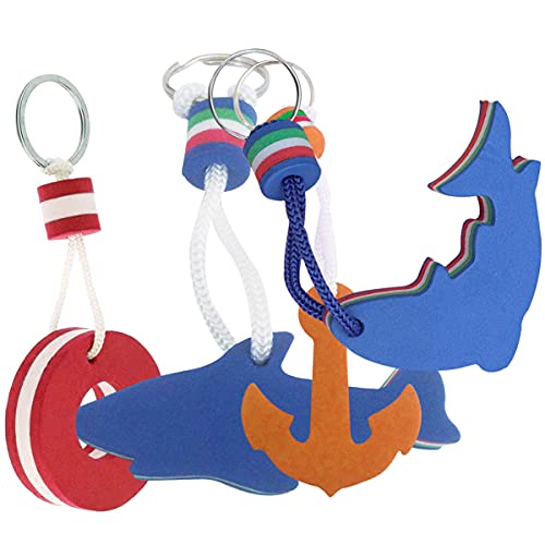 4 Stück Schwimmende Schlüsselanhänger,Floating Keychain Kayak Schwimmendes Boot Yacht Key Ring Neuheit Schlüsselanhänger für Marine Boot Angeln Segeln Wassersport von WideSmart